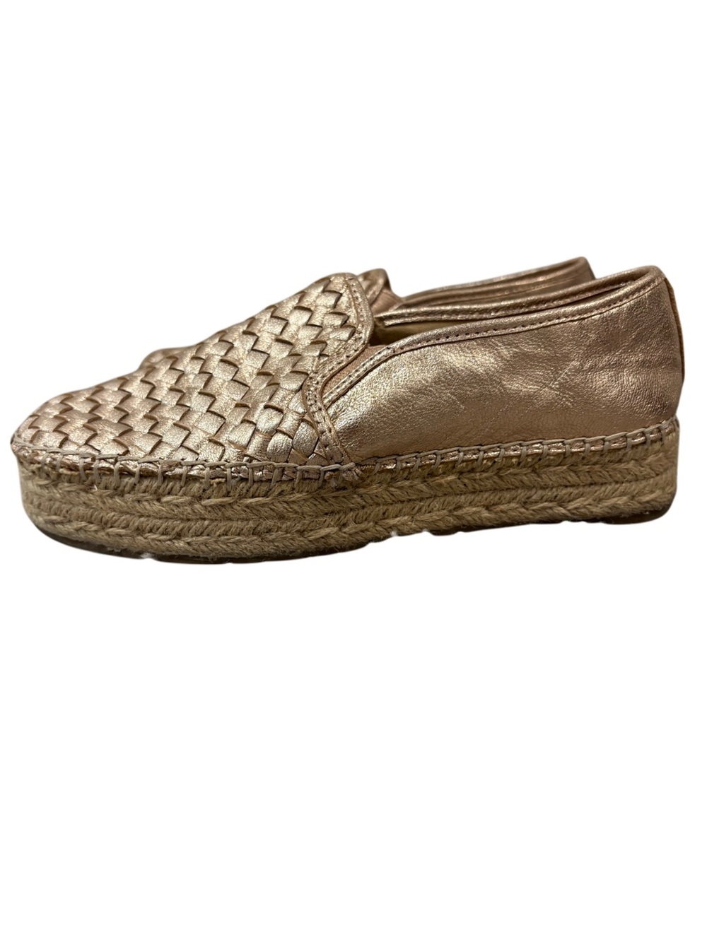 Sam Edelman Rose Metallic Leather Espadrille Slip-On Shoes